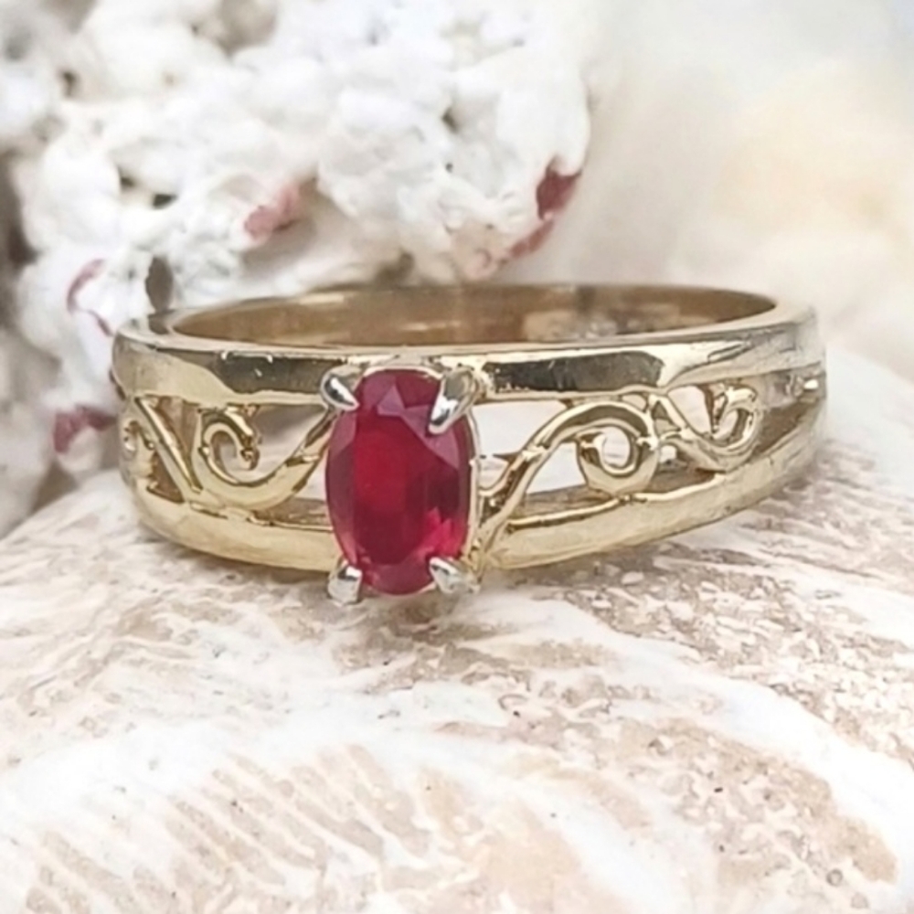 14K GE ESPO (Joseph Esposito) Gold Ruby Ring